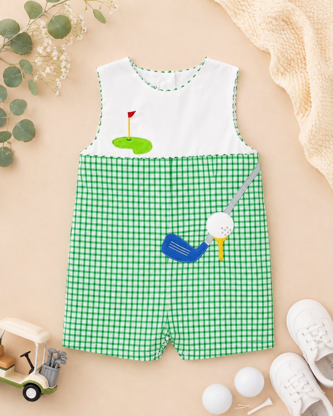 ⛳ Little Links Gingham Romper
